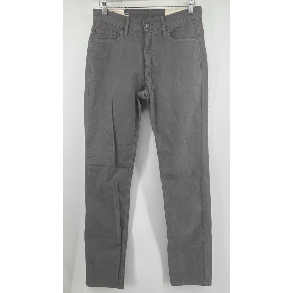 Marine Layer Slim Straight Corduroy Pants Tag 33/34 Measure 32/34 Gray NWT